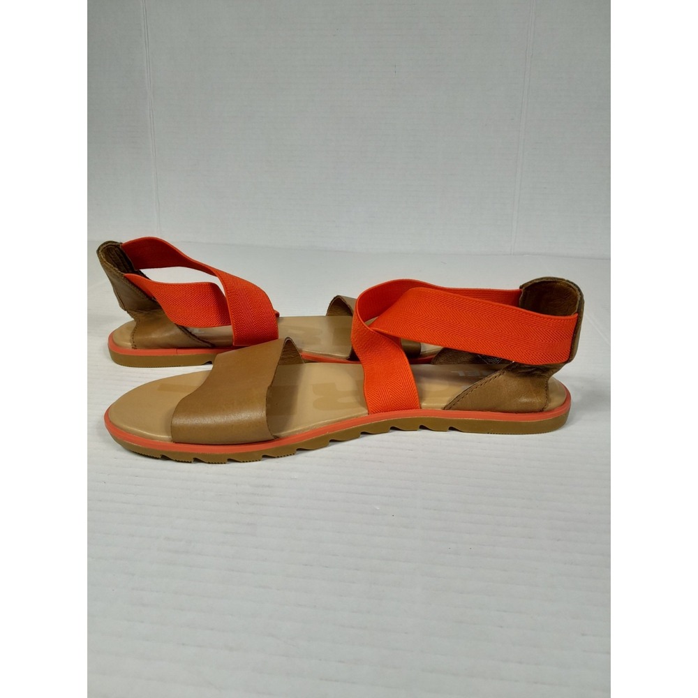 SOREL ELLA II FLAT Summer SANDAL   WOMEN Sz 7.5 / Orange  Tan - Picture 13 of 14